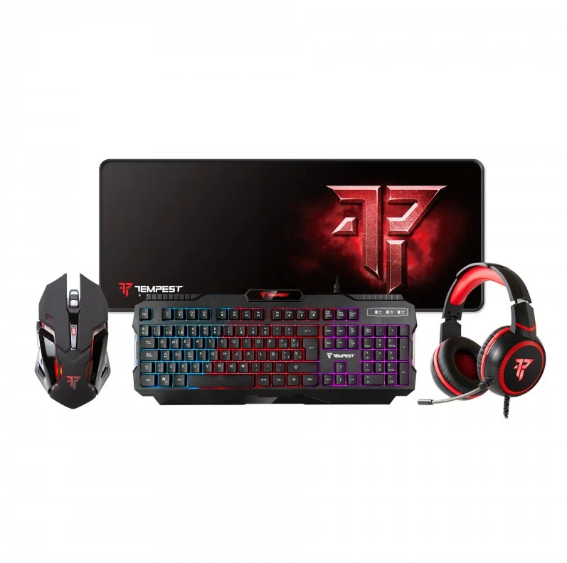 Tempest Apocalypse Combo Gaming Teclado + Ratón + Auriculares + Alfombrilla