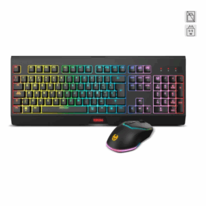 Krom Kabala Pack Gaming Inalámbrico RGB Teclado de Membrana + Ratón Óptico 4000 DPI Negros